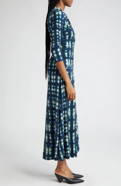 Shop Proenza Schouler Natalee Shibori Midi Dress In Sage Multi