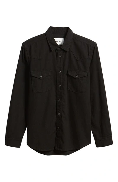 Shop Frame Western Denim Button-up Shirt In Black