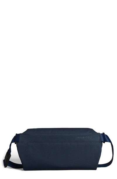 Shop Troubadour Sling Recycled Polyester Messenger Bag In Navy