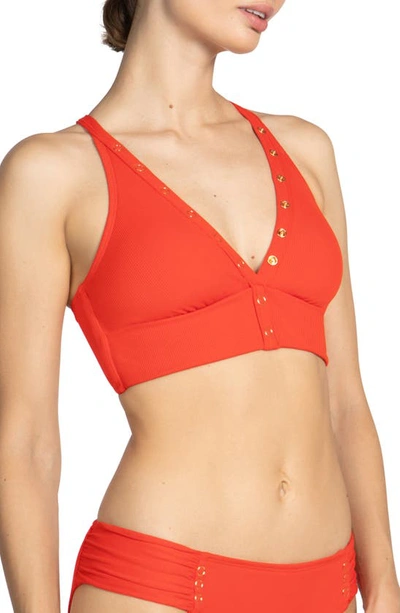 Shop Robin Piccone Amy Halter Bikini Top In Marmalade