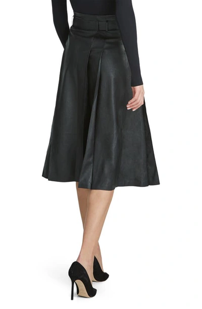 Shop Commando Pleated Faux Leather Midi Skirt In Black
