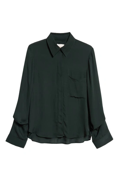 Shop Twp Silk Boyfriend Shirt In Rosin Green