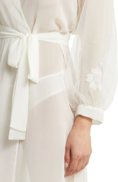 Rya Collection Beloved Balloon Sleeve Sheer Chiffon Robe In White ...