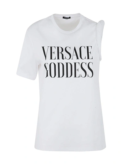 Shop Versace Goddes Printing T-shirt Clothing In White
