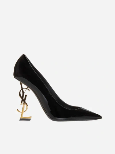 Shop Saint Laurent Ysl Opyum Patent Leather Pumps In Black