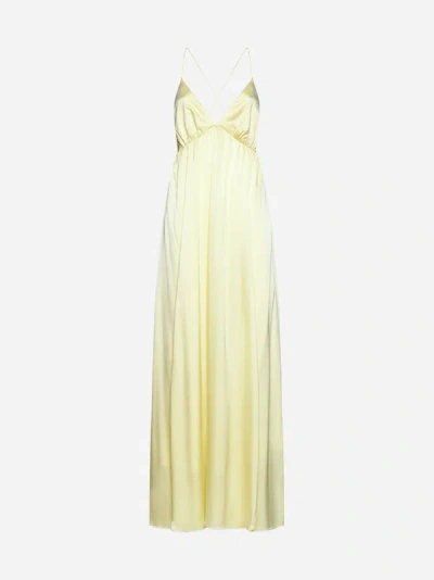 Shop Zimmermann Silk Long Slip Dress In Lemon