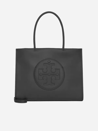 Shop Tory Burch Ella Faux Leather Small Tote Bag In Black