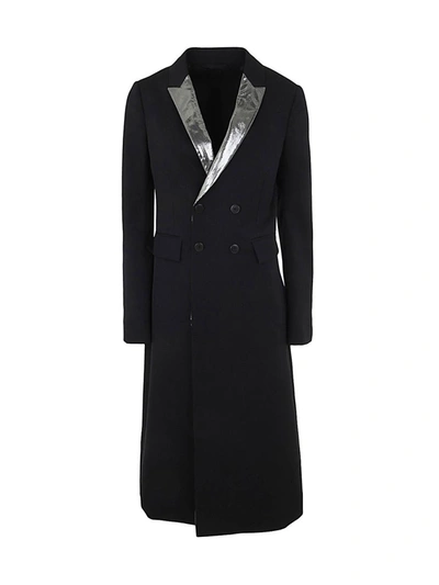 Shop Sapio Gabardine Tuxedo Double Breasted Coat Clothing In Black