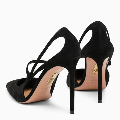 Shop Aquazzura Black Suede Décolleté