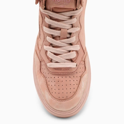 Shop Autry Medalist Mid Sneakers In Peach Suede