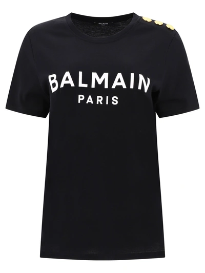 Shop Balmain 3 Buttons T Shirt