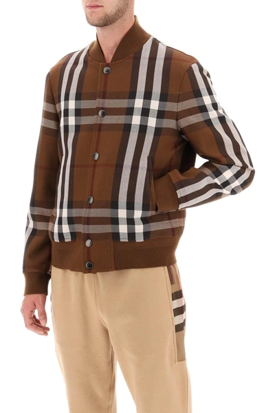 Shop Burberry Bomber Jacket With  Check Motif
