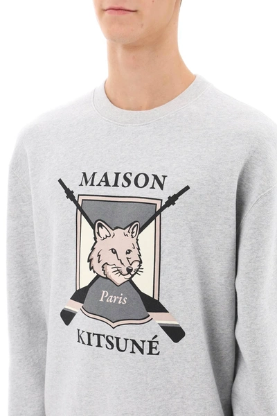 Shop Maison Kitsuné Maison Kitsune College Fox Print Sweatshirt