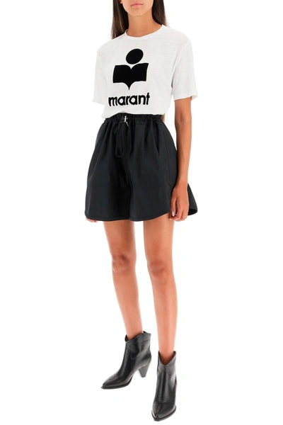 Shop Marant Etoile Zewel T Shirt With Flocked Logo