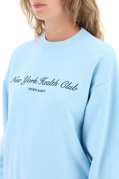 Shop Sporty And Rich Sporty & Rich 'ny Health Club' Flocked Sweatshirt