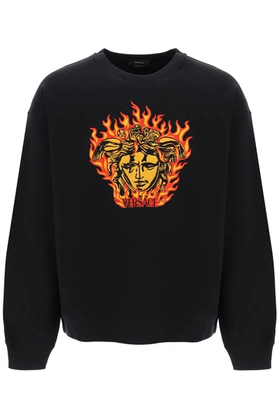 Shop Versace Medusa Flame Sweatshirt