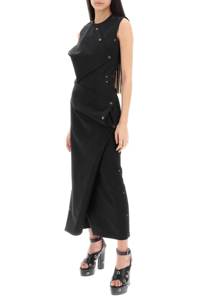 Shop Y/project Y Project Dual Material Maxi Dress With Snap Panels