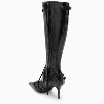Shop Balenciaga Cagole 90 Mm Black Leather Boot Women