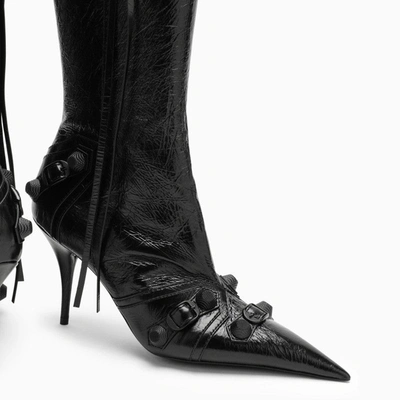 Shop Balenciaga Cagole 90 Mm Black Leather Boot Women