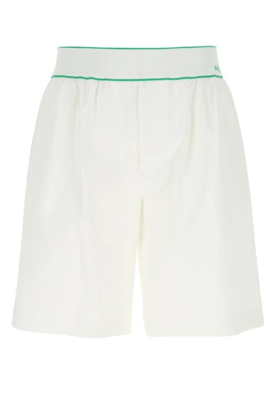 Shop Bottega Veneta Man White Cotton Bermuda Shorts