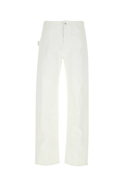Shop Bottega Veneta Man White Denim Jeans