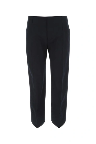 Shop Bottega Veneta Woman Midnight Blue Cotton Cropped Cut Pant