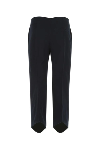 Shop Bottega Veneta Woman Midnight Blue Cotton Cropped Cut Pant