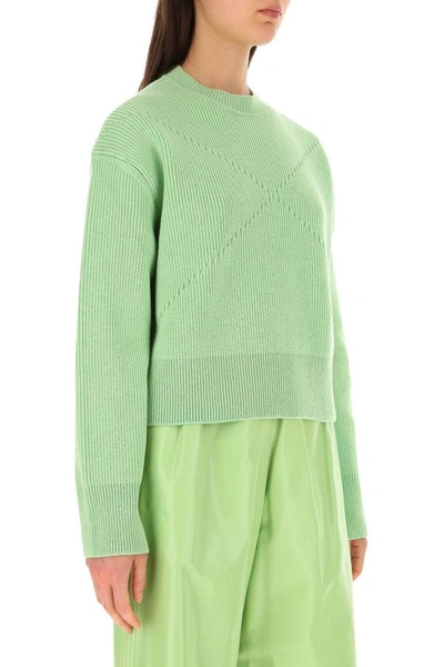Shop Bottega Veneta Woman Pastel Green Stretch Cashmere Blend Sweater