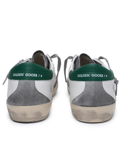 Shop Golden Goose Man  White Leather Super-star Sneakers