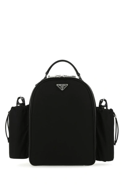 Shop Prada Unisex Black Re-nylon Picnic Backpack