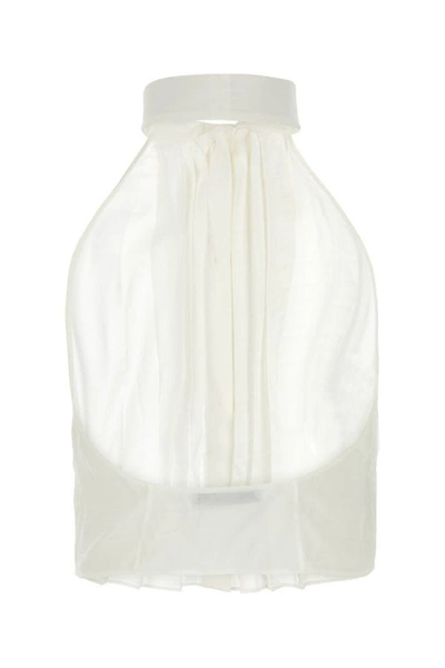 Shop Prada Woman White Silk Top