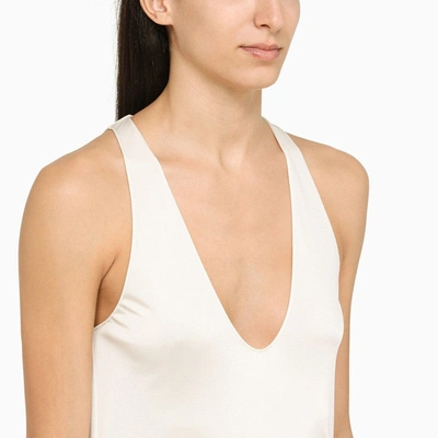Shop Saint Laurent Ivory Viscose Top Women In White