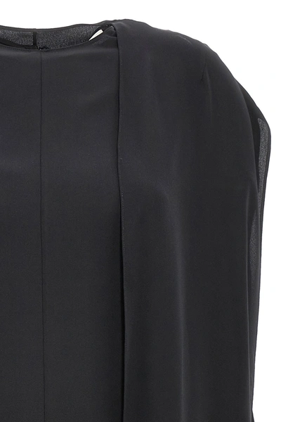 The Row Draped Silk Mini Dress In Black