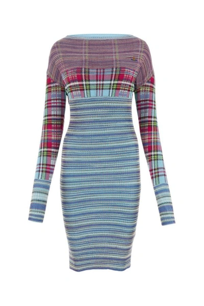 Shop Vivienne Westwood Woman Embroidered Viscose Blend Dress In Multicolor