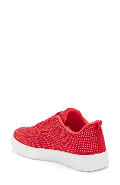 Shop Top Guy Shoes Kids' Boston Rhinestone Sneaker In Red
