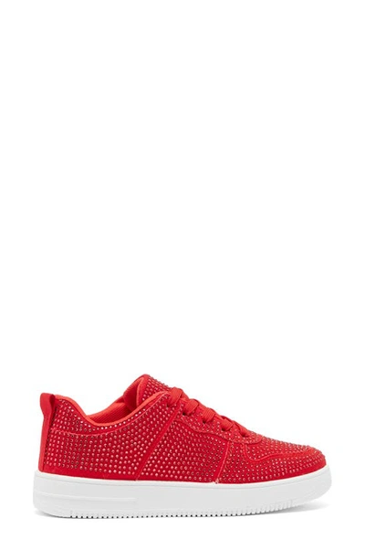 Shop Top Guy Shoes Kids' Boston Rhinestone Sneaker In Red