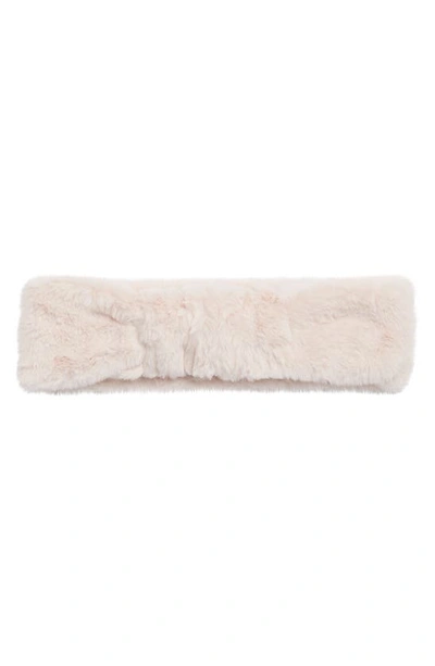 Ugg Faux Fur Headband In Pink Crystal
