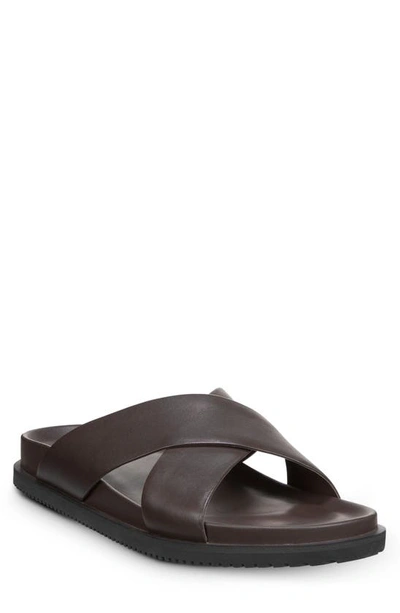 Shop Allen Edmonds Del Mar Leather Slide Sandal In Dark Brown