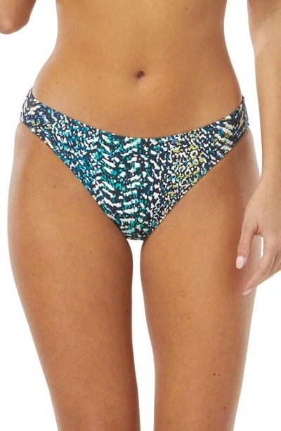 Shop Vince Camuto Abstract Animal Classic Bikini Bottoms In Midnight