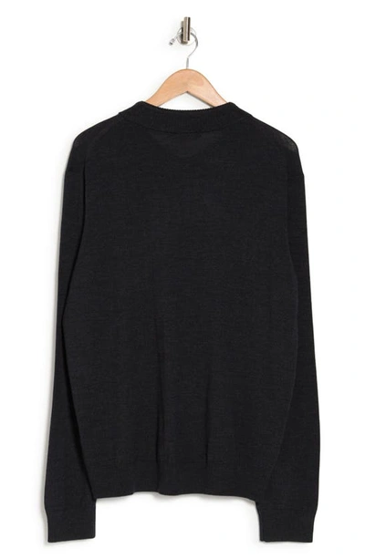 Shop Robert Barakett Harmin Mock Neck Wool Pullover Sweater In Charcoal