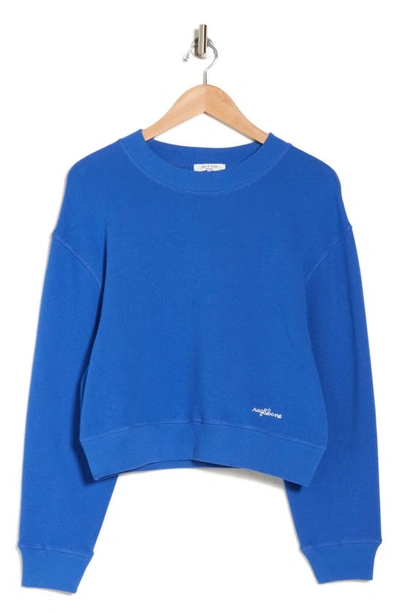Shop Rag & Bone Cotton Blend French Terry Sweatshirt In Blue
