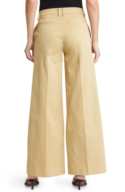 Shop Frame Wide Leg Tomboy Trousers In Washed Tan