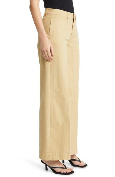 Shop Frame Wide Leg Tomboy Trousers In Washed Tan