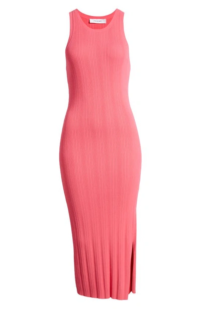 Shop Frame Mixed Rib Cutout Sweater Dress In Flamingo