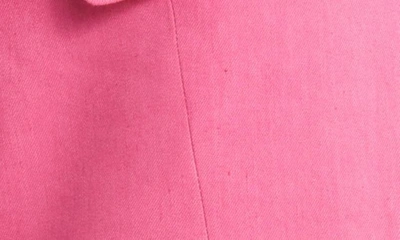 Shop Frame Strong Shoulder Crop Organic Linen Blend Blazer In Flamingo