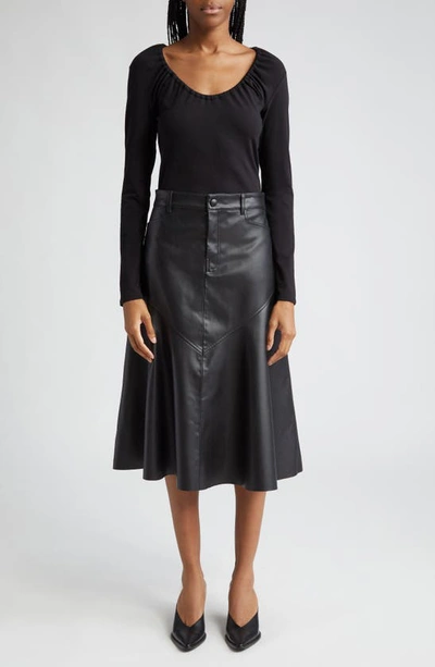 Shop Proenza Schouler White Label Jesse A-line Faux Leather Skirt In Black