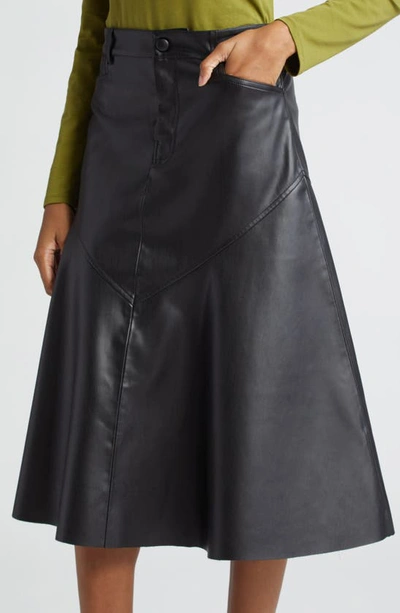Shop Proenza Schouler Jesse A-line Faux Leather Skirt In Black