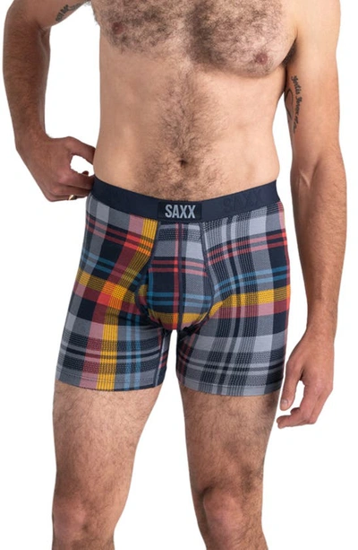 Shop Saxx Ultra Super Soft Relaxed Fit Boxer Briefs In Multi Free Fall Plaid