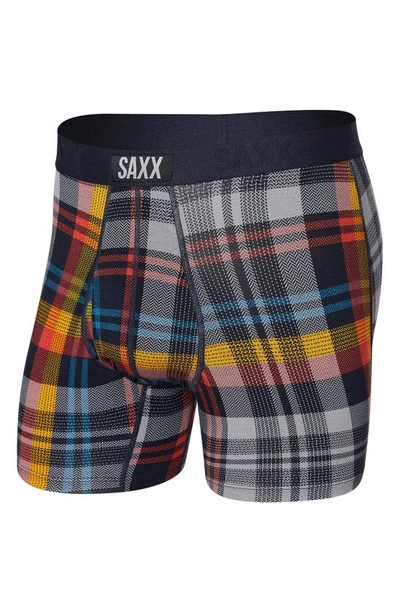 Shop Saxx Ultra Super Soft Relaxed Fit Boxer Briefs In Multi Free Fall Plaid