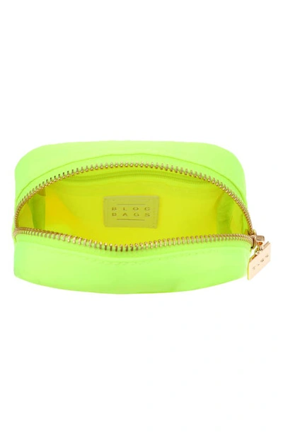 Shop Bloc Bags Mini Kiss Cosmetics Bag In Neon Yellow